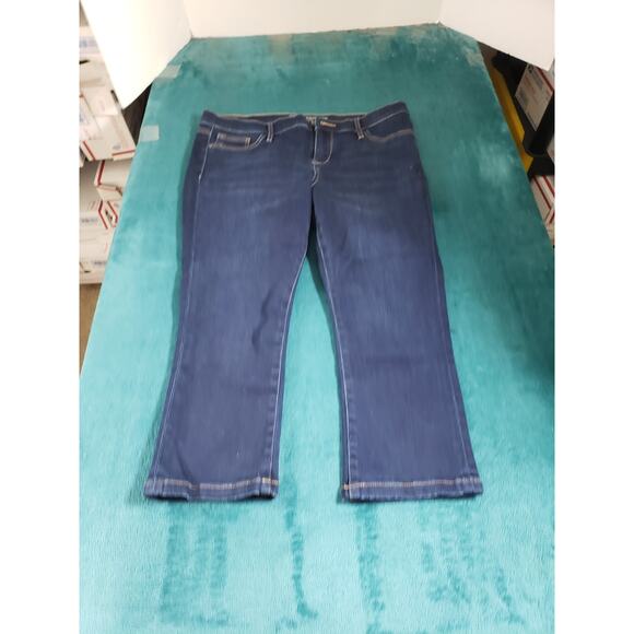New York & Company Jeans Size 12 Women Blue Stretch Mid Rise Jegging Crop NWT - Picture 1 of 13